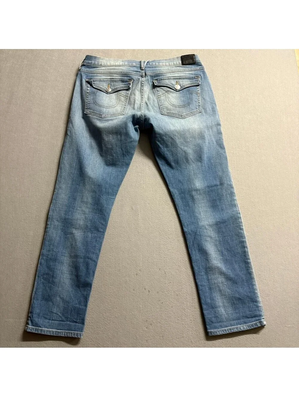 True Religion Audrey Slim Boyfriend Jeans Womens Size 30 Blue Denim Stretch USA